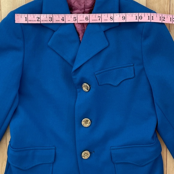 Vintage 1960s Kid Size Cobalt Blue Mod Blazer with Gold Buttons - Picture 11 of 13